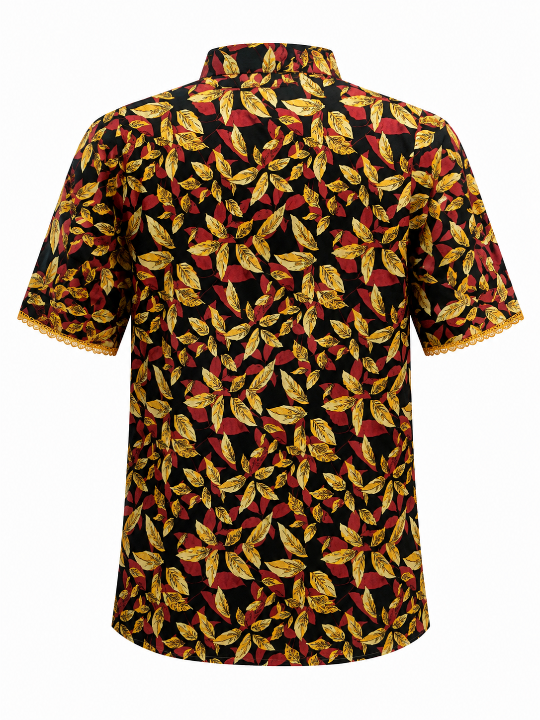 Reekaz Girls Black & Mustard Leaf Print Co-Ord Set | Premium Cotton Summer Outfit