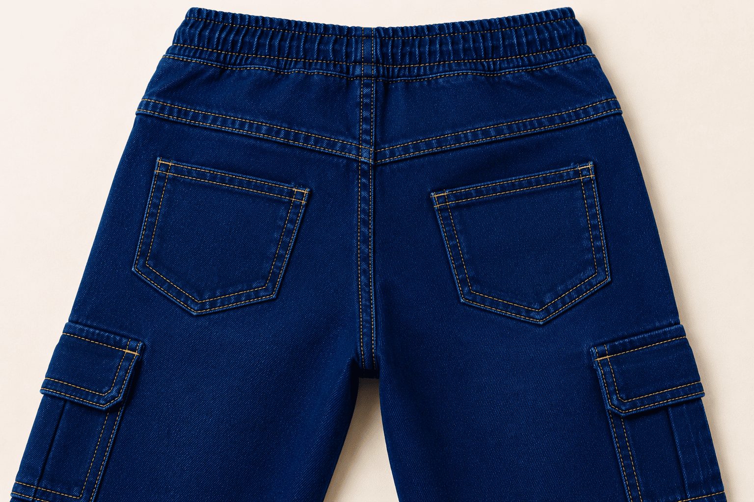 Reekaz Kids Ink Blue Cargo Nicker Shorts – Premium Denim Summer Wear for Boys