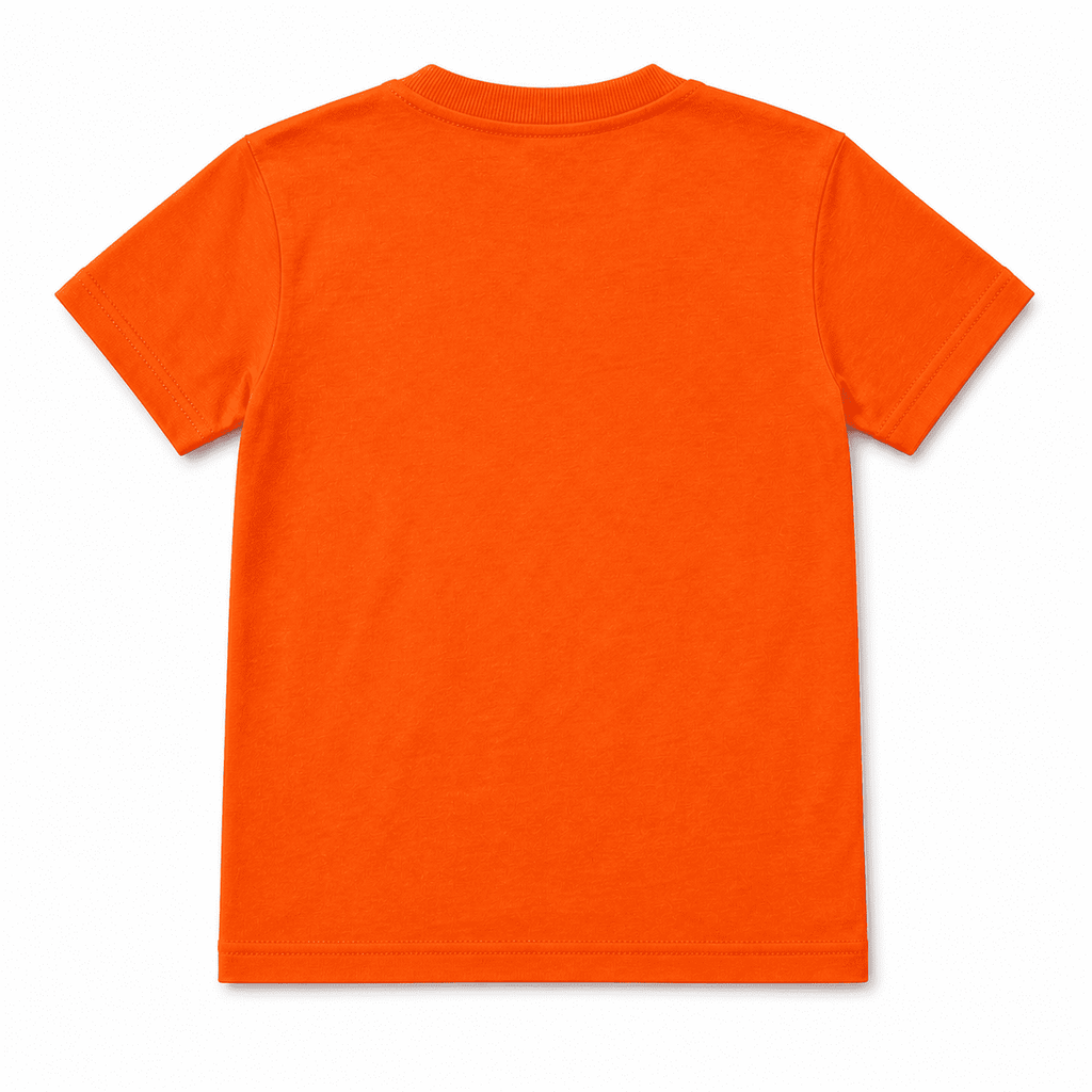 Reekaz Kids Adventure T-Shirt – Orange Cotton Graphic Tee, Soft & Breathable Daily Wear