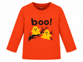 Reekaz Girls Peekaboo Boo! Printed Long Sleeve T-Shirt | Soft Cotton Kids Tee | Orange