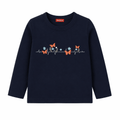 Reekaz Girls Navy Blue Butterfly Heartbeat Floral Long Sleeve T-Shirt | Soft Cotton Casual Top (1–12 Years)