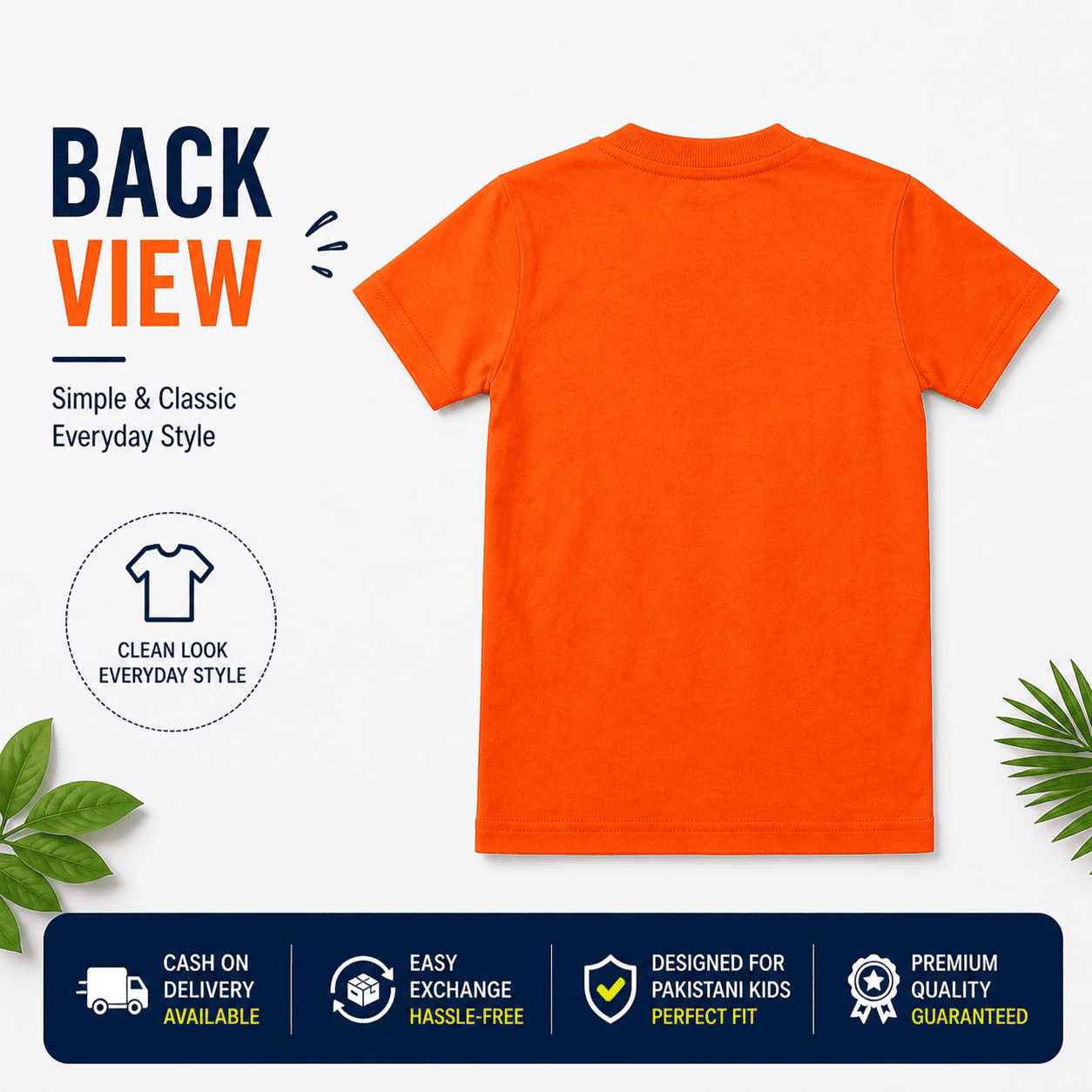 Reekaz Kids Adventure T-Shirt – Orange Cotton Graphic Tee, Soft & Breathable Daily Wear