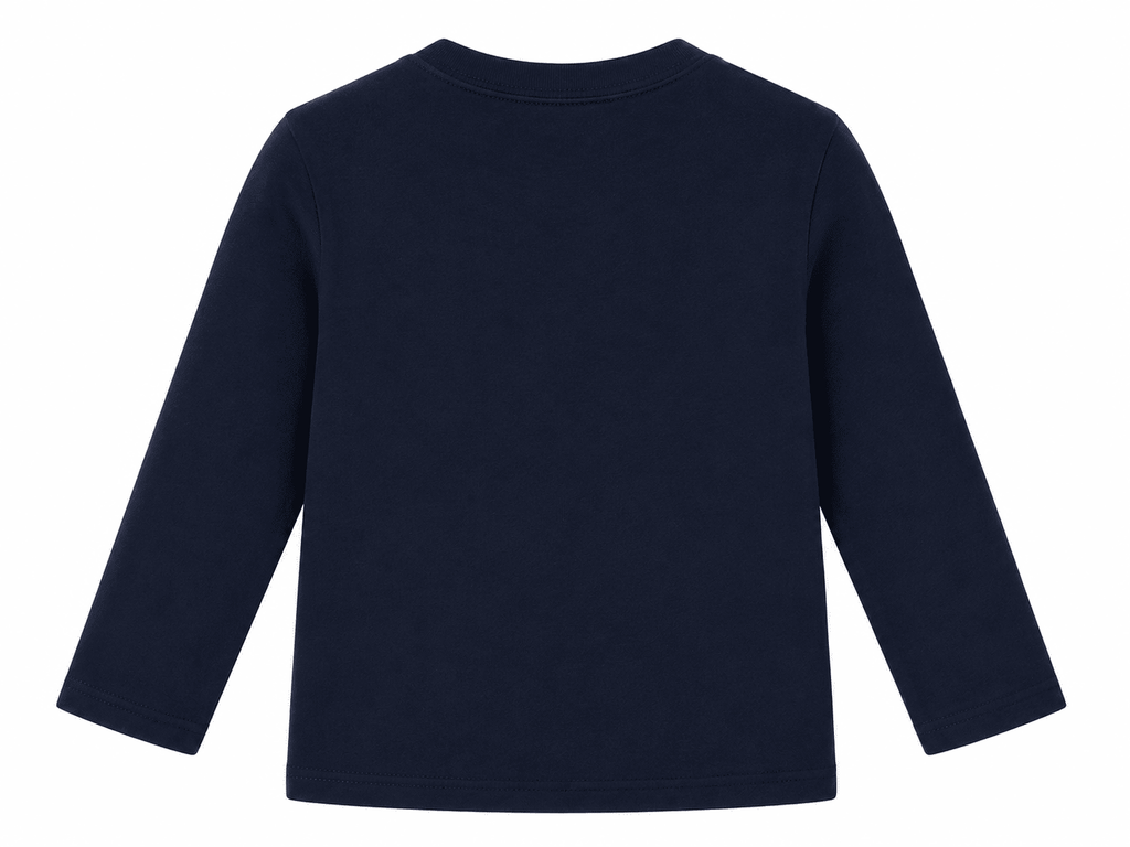 Reekaz Girls Navy Blue Butterfly Heartbeat Floral Long Sleeve T-Shirt | Soft Cotton Casual Top (1–12 Years)