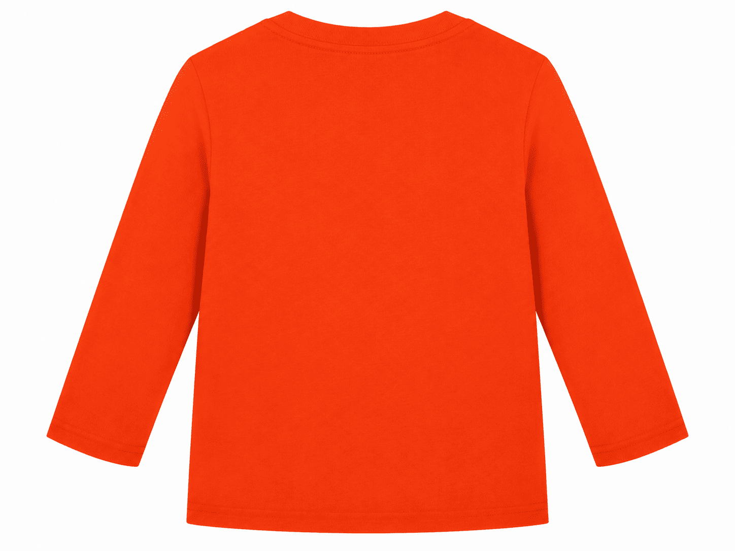 Reekaz Girls Peekaboo Boo! Printed Long Sleeve T-Shirt | Soft Cotton Kids Tee | Orange