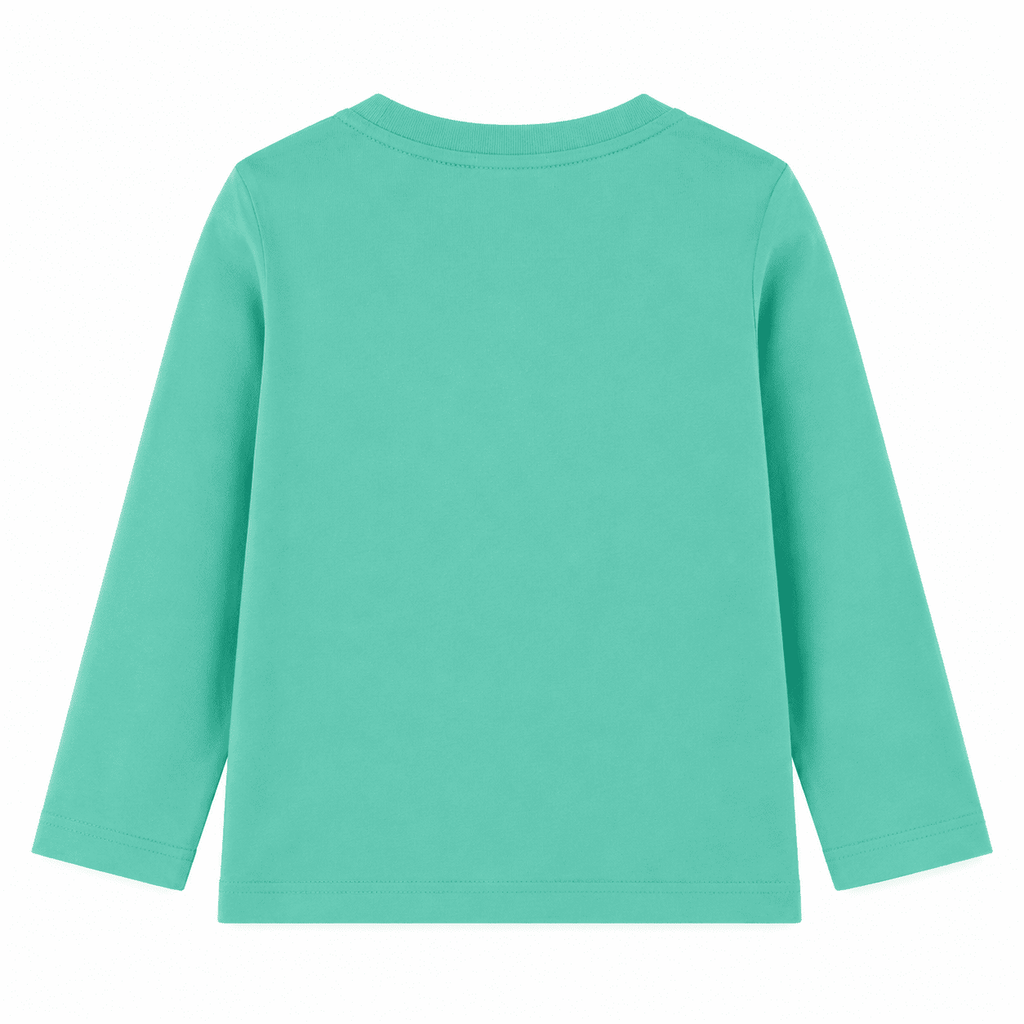Reekaz Boys Light Green Full Sleeve Cotton T-Shirt with Bat-Inspired Graphic