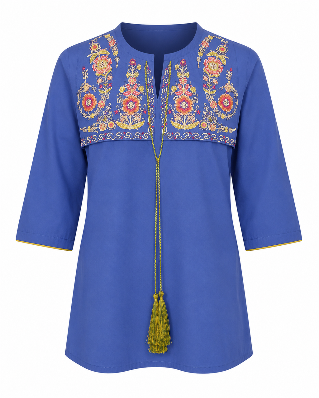 Reekaz Girls Embroidered Kurta Only – Royal Blue Traditional Eastern Wear for Kids