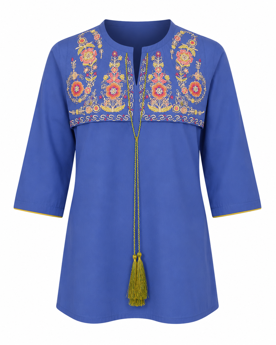 Reekaz Girls Embroidered Kurta Only – Royal Blue Traditional Eastern Wear for Kids
