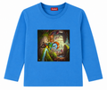 Reekaz Little Explorer Sky Blue Long Sleeve T-Shirt for Girls | Soft Cotton Graphic Tee (1–12 Years)
