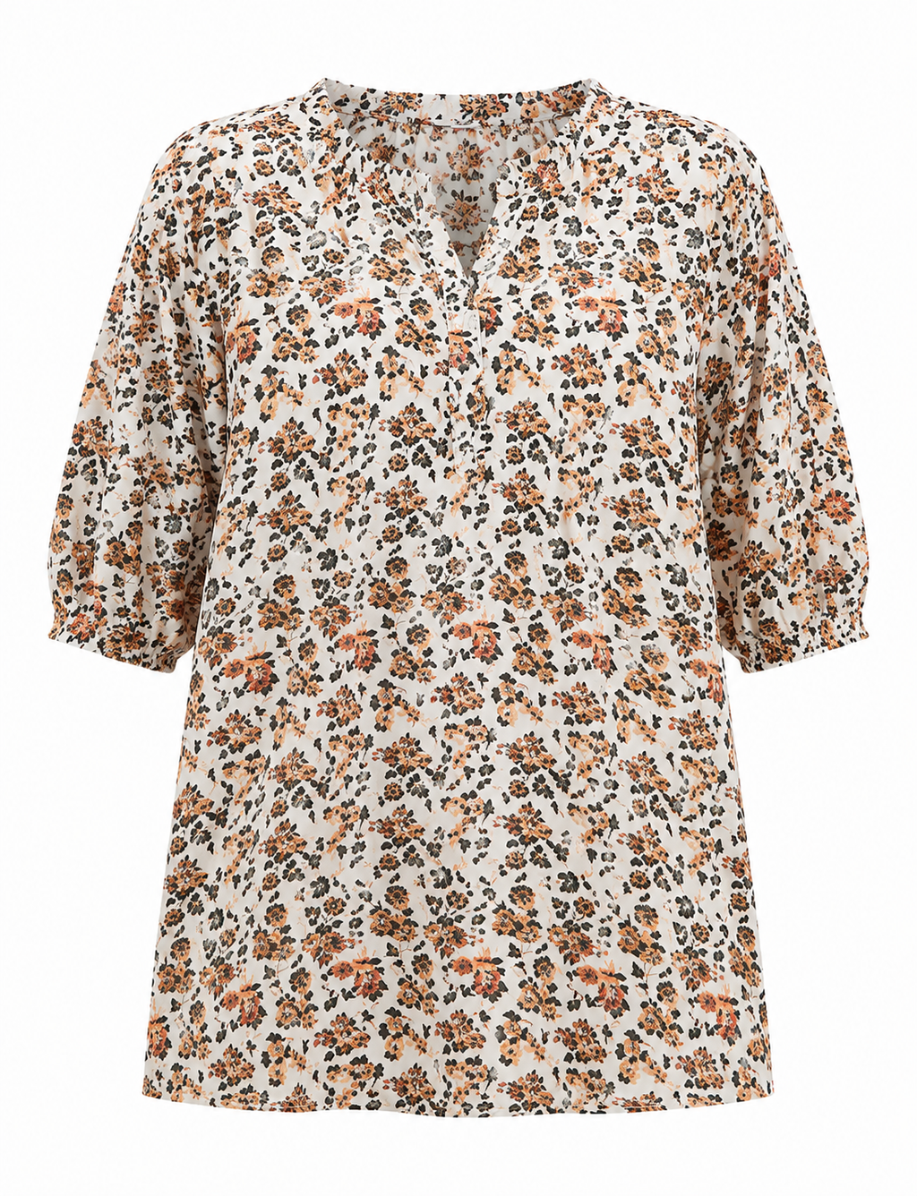 Girls Floral Printed Co-Ord Set – Cream | Soft Cotton Summer Outfit