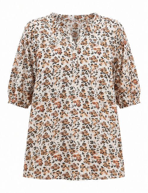 Girls Floral Printed Co-Ord Set – Cream | Soft Cotton Summer Outfit