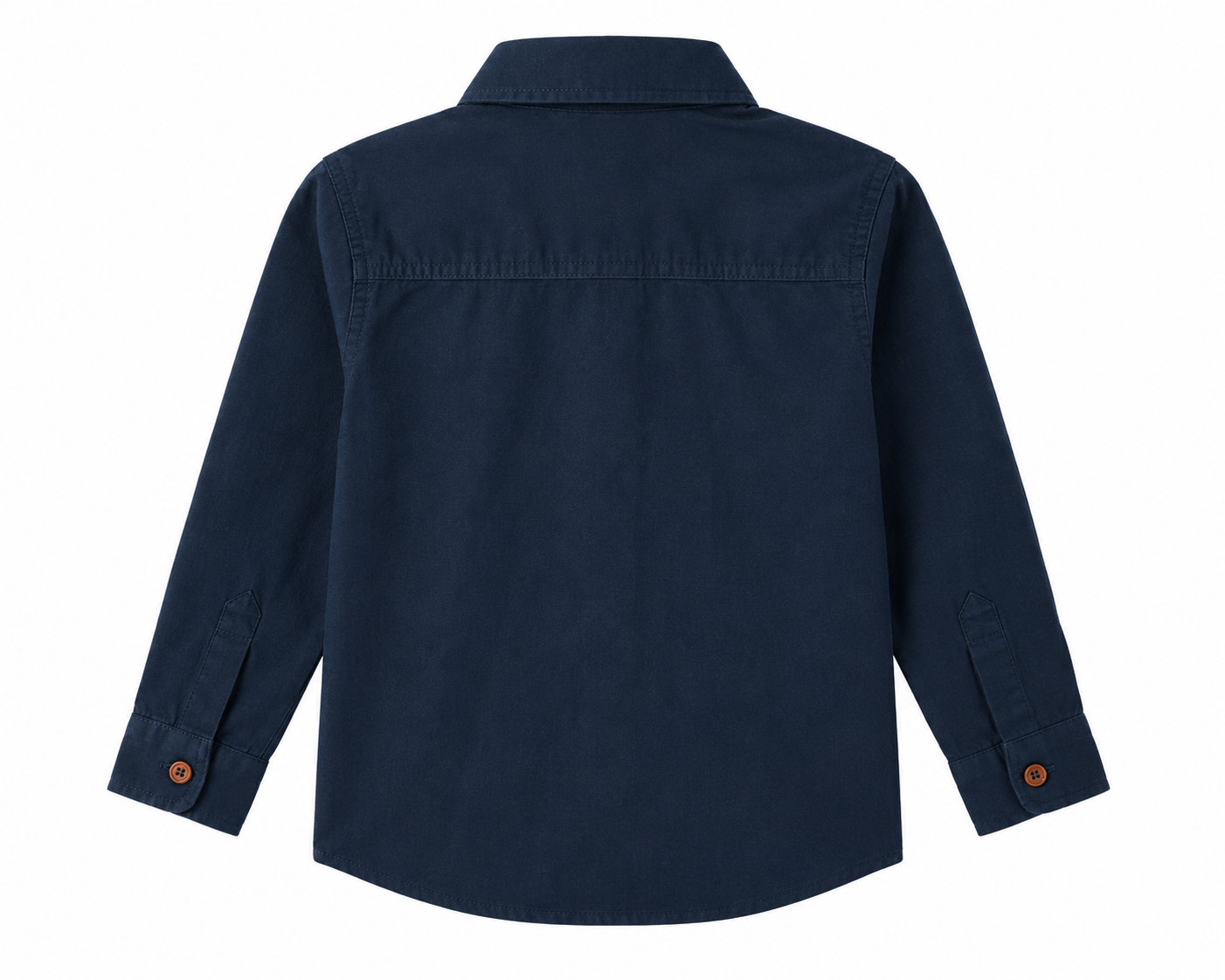 Reekaz Boys Navy Full Sleeve Button-Up Shirt | Smart Casual Cotton Shirt with Chest Pocket