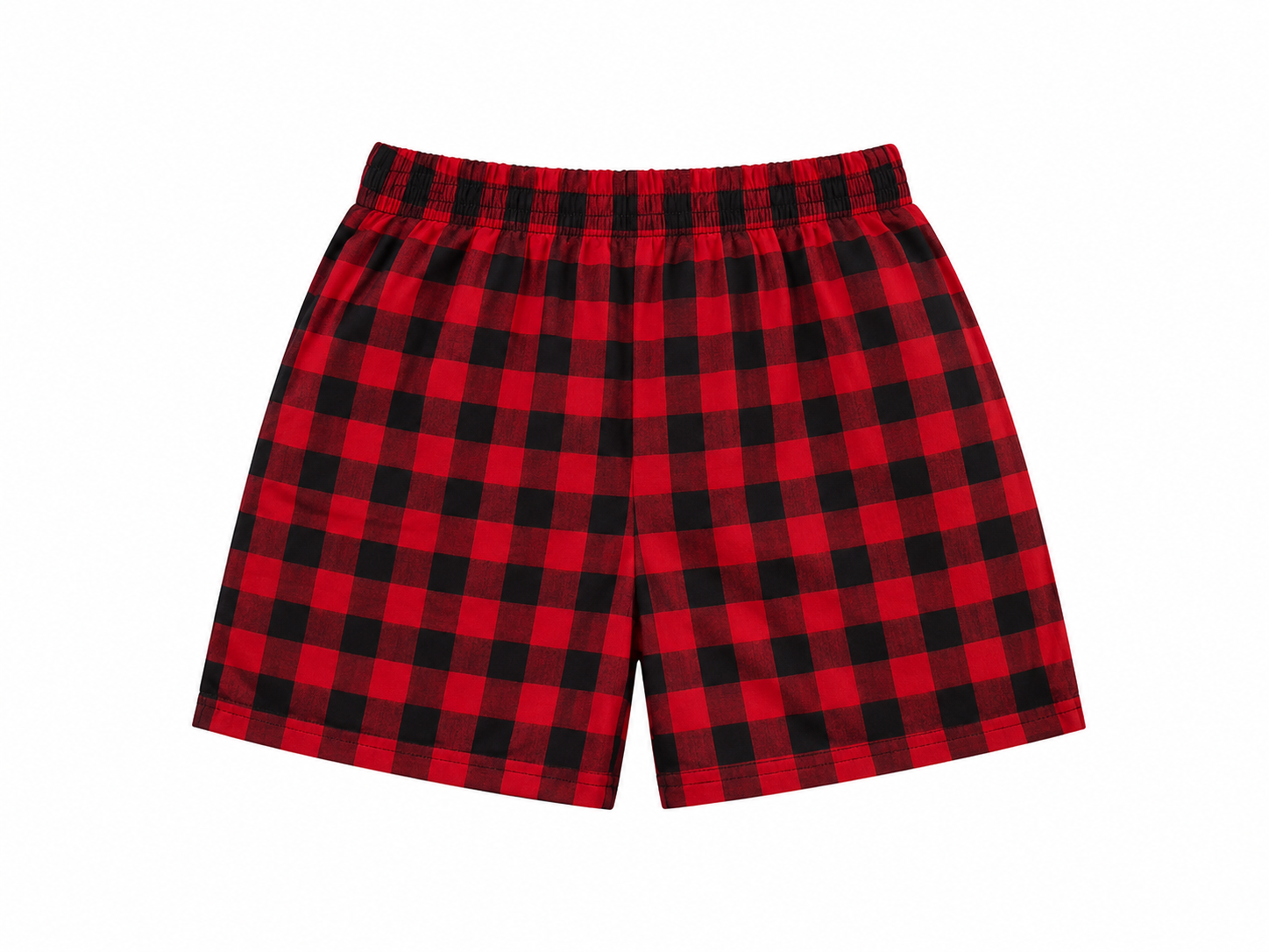 Reekaz Boys Teddy Bear T-Shirt & Plaid Shorts Summer Co-Ord Set – Black & Red Cotton Outfit