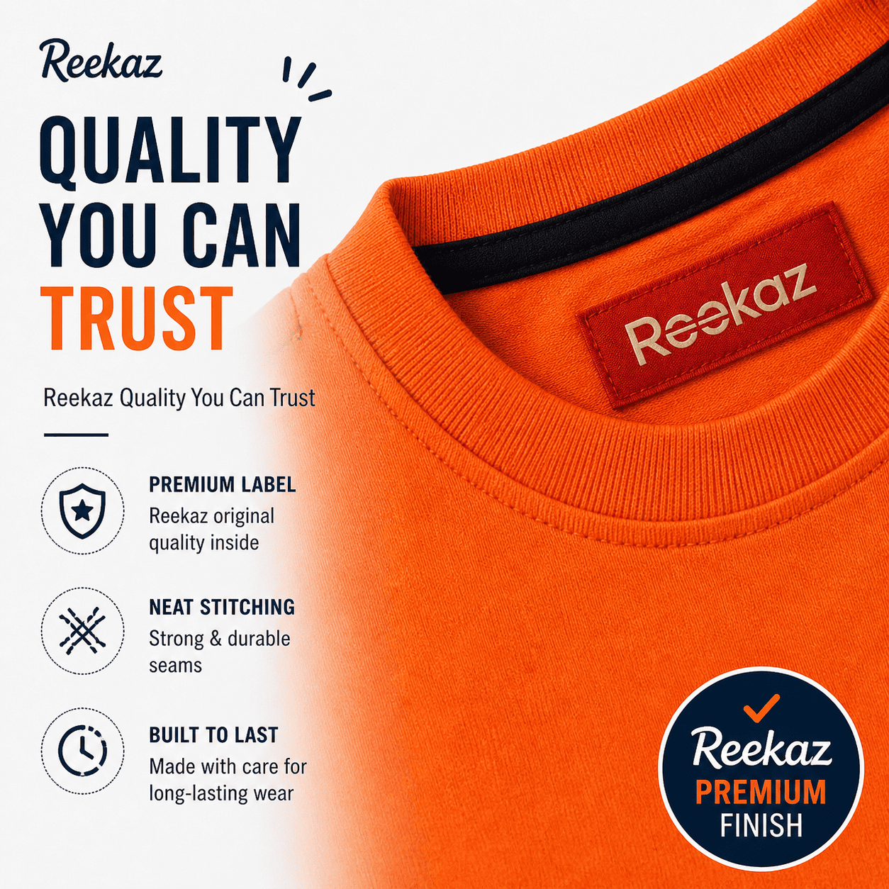 Reekaz Kids Adventure T-Shirt – Orange Cotton Graphic Tee, Soft & Breathable Daily Wear