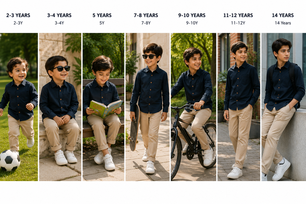 Reekaz Boys Navy Full Sleeve Button-Up Shirt | Smart Casual Cotton Shirt with Chest Pocket