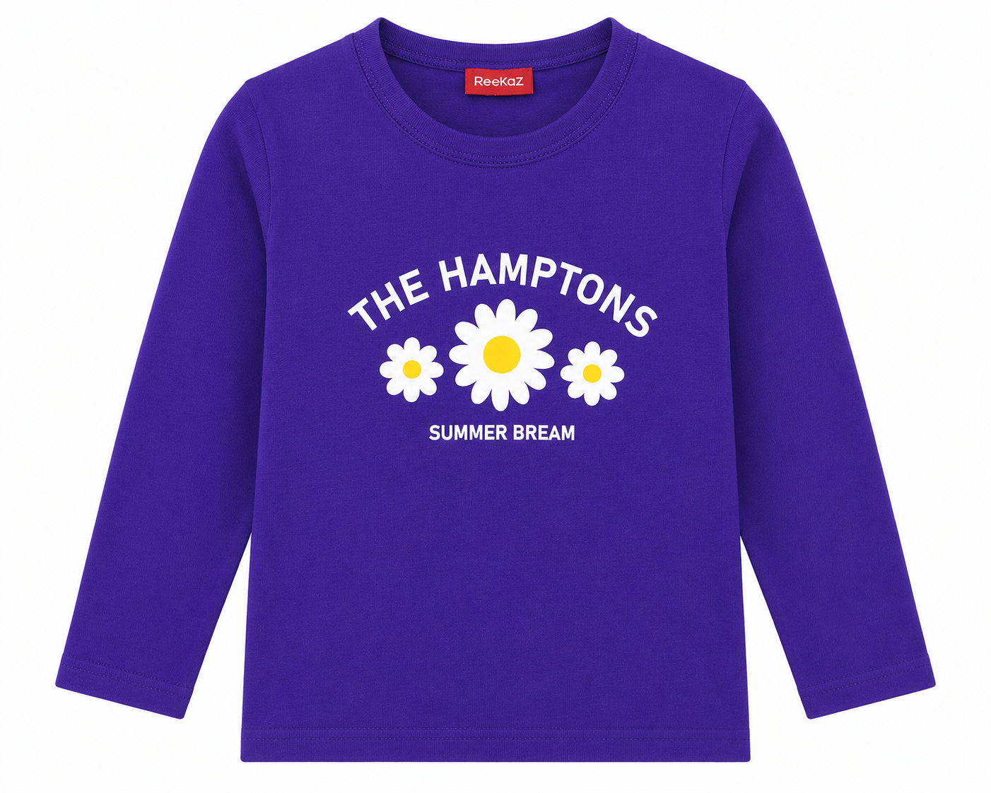 Reekaz Girls Purple Long Sleeve T-Shirt – The Hamptons Summer Dream Graphic Cotton Tee
