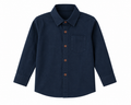 Reekaz Boys Navy Full Sleeve Button-Up Shirt | Smart Casual Cotton Shirt with Chest Pocket