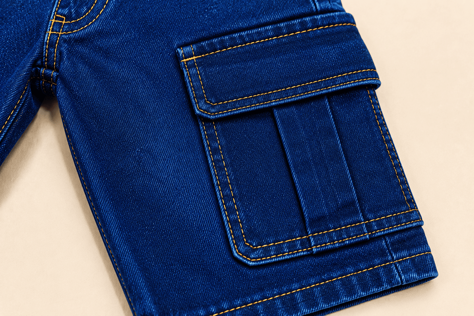 Reekaz Kids Ink Blue Cargo Nicker Shorts – Premium Denim Summer Wear for Boys