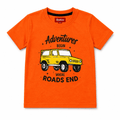 Reekaz Kids Adventure T-Shirt – Orange Cotton Graphic Tee, Soft & Breathable Daily Wear