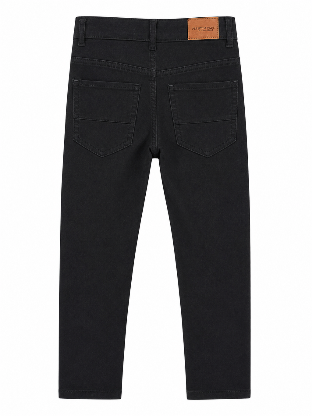 Reekaz Boys Black Slim Fit Cotton Twill Pants | Everyday Casual Trousers | Kids Stretch Pants