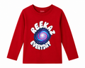Reekaz Everyday Galaxy Girls Long Sleeve T-Shirt - Red | Graphic Cotton Tee