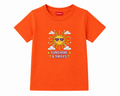 Sunshine & Smiles Girls Graphic T-Shirt - Orange | Soft Cotton Short Sleeve Tee