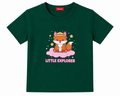 Little Explorer Girls Graphic T-Shirt - Green | Soft Cotton Short Sleeve Tee