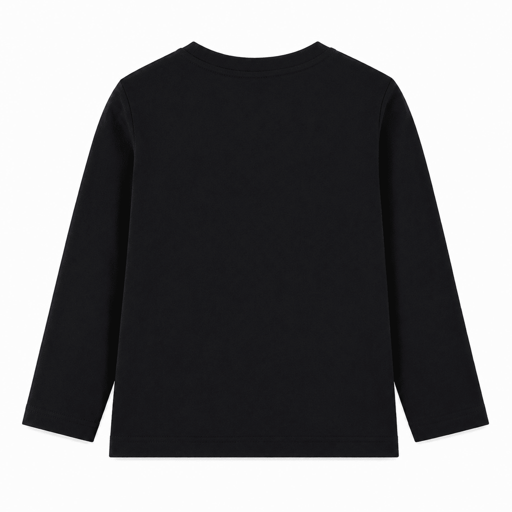 Reekaz Boys Black "Game Day" Full Sleeve Cotton T-Shirt | Kids Sports Graphic Tee (1-12 Years)