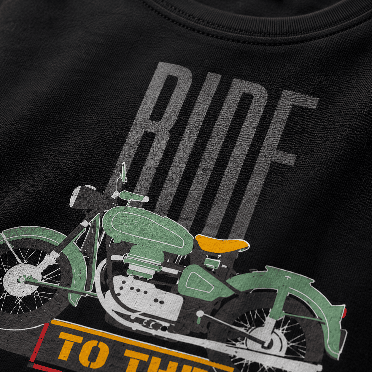 Reekaz Boys Black Motorcycle Graphic T-Shirt – Ride to the Future – Soft Cotton Half Sleeves (1–12 Years)