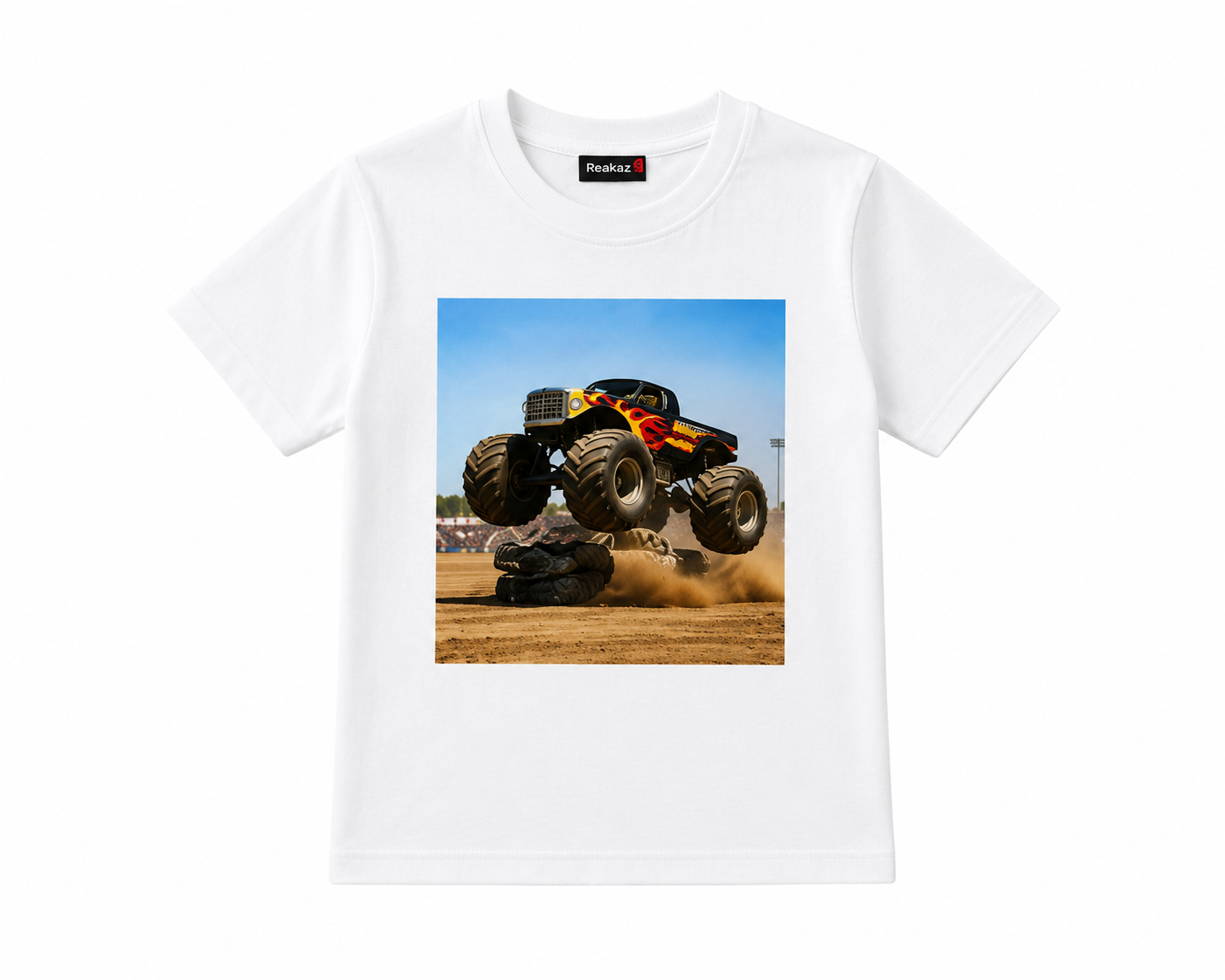 Reekaz Monster Truck Boys Graphic T-Shirt | Soft Cotton Short Sleeve Tee