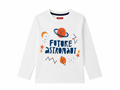 Boys Future Astronaut White Full Sleeve T-Shirt | Soft Cotton Graphic Tee | Reekaz
