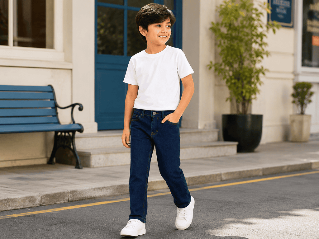 Reekaz Kids Premium Dark Blue Denim Jeans – Classic Everyday Fit