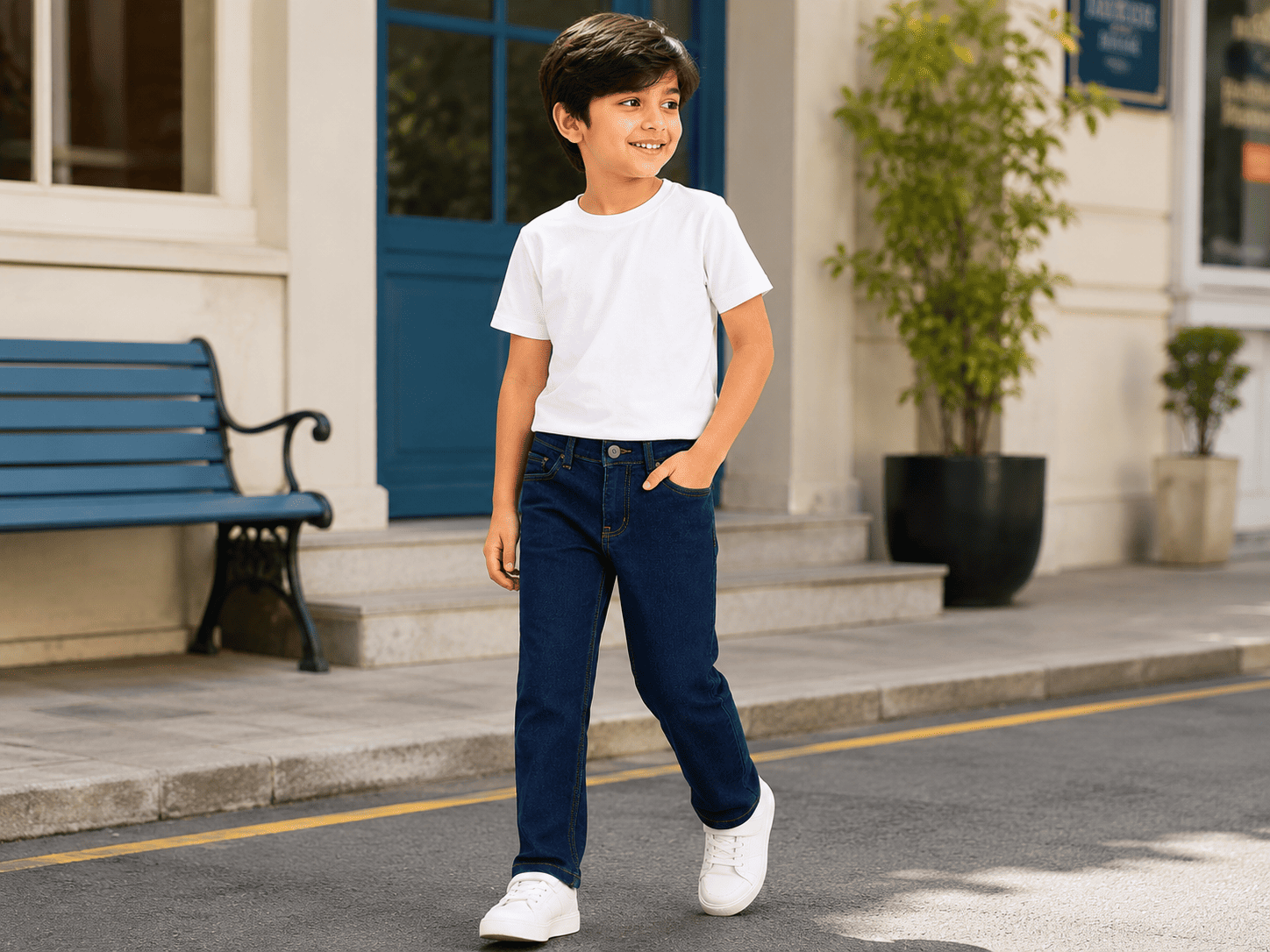 Reekaz Kids Premium Dark Blue Denim Jeans – Classic Everyday Fit