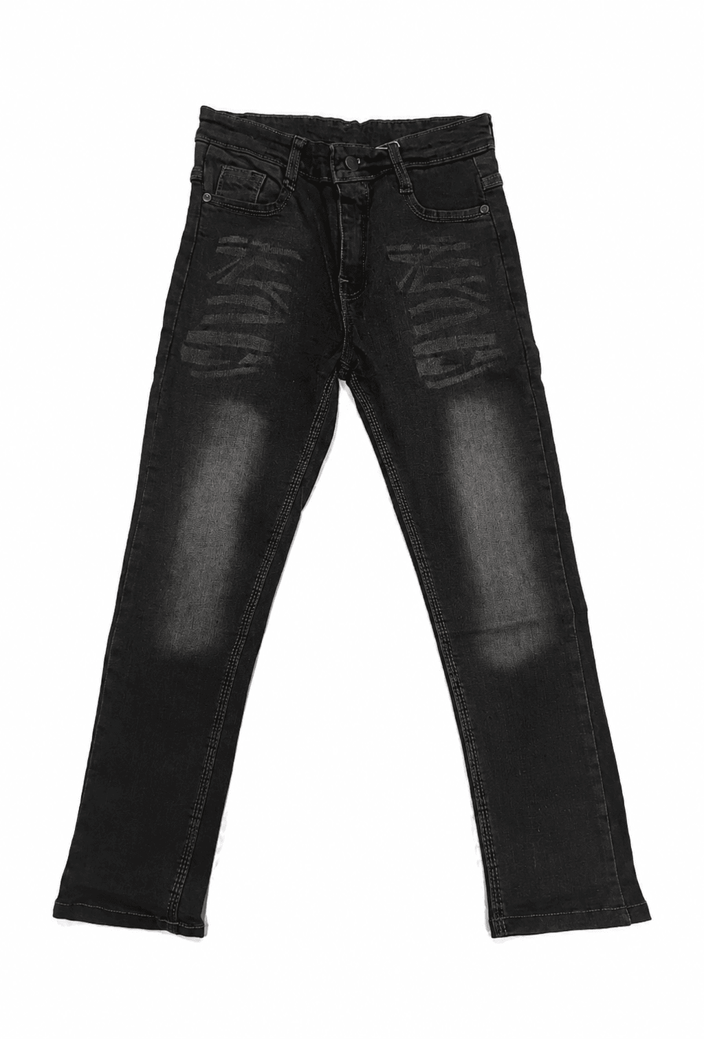 Reekaz Boys Black Denim Jeans – Slim Fit Casual Full-Length Pant