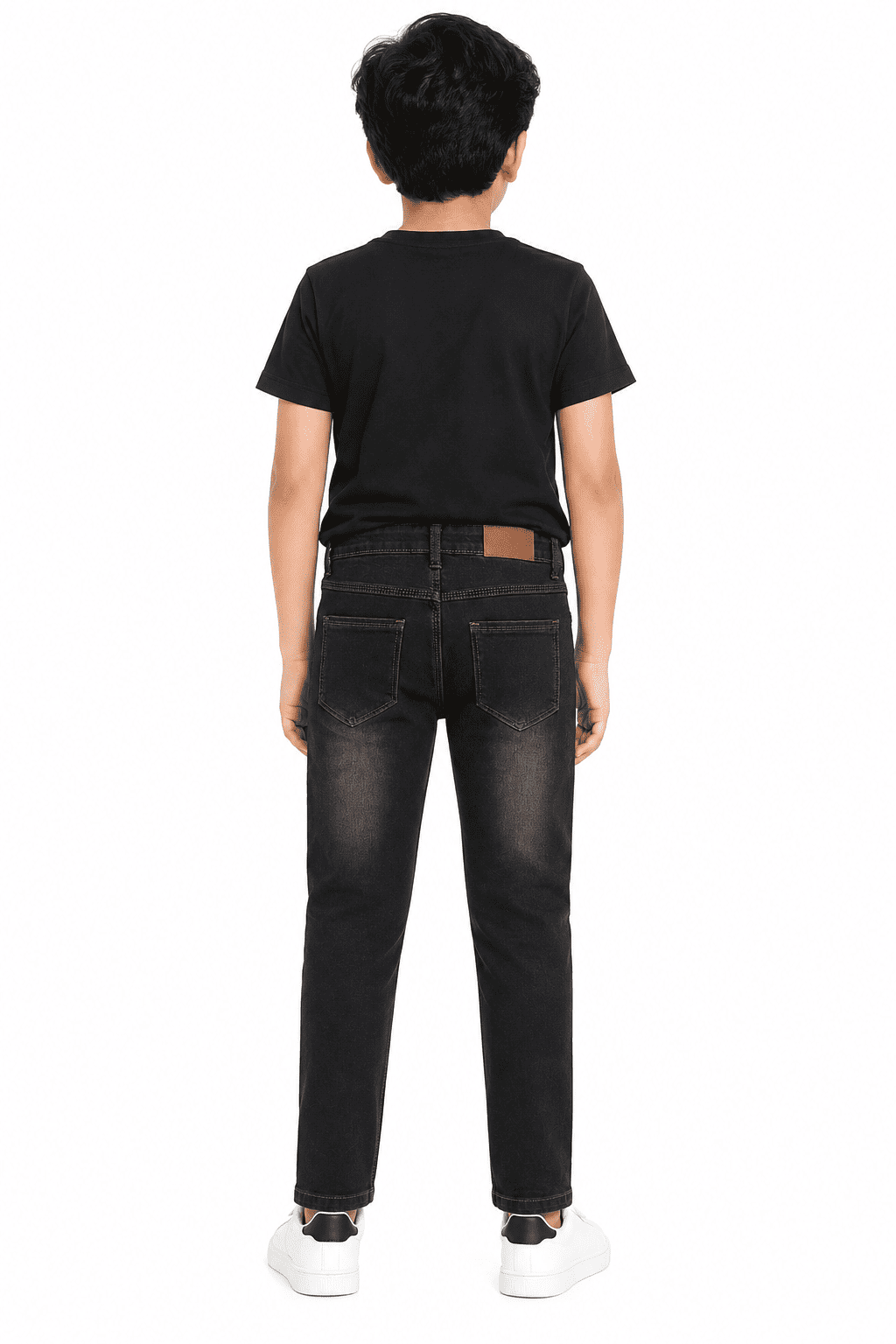 Reekaz Boys Black Denim Jeans – Slim Fit Casual Full-Length Pant