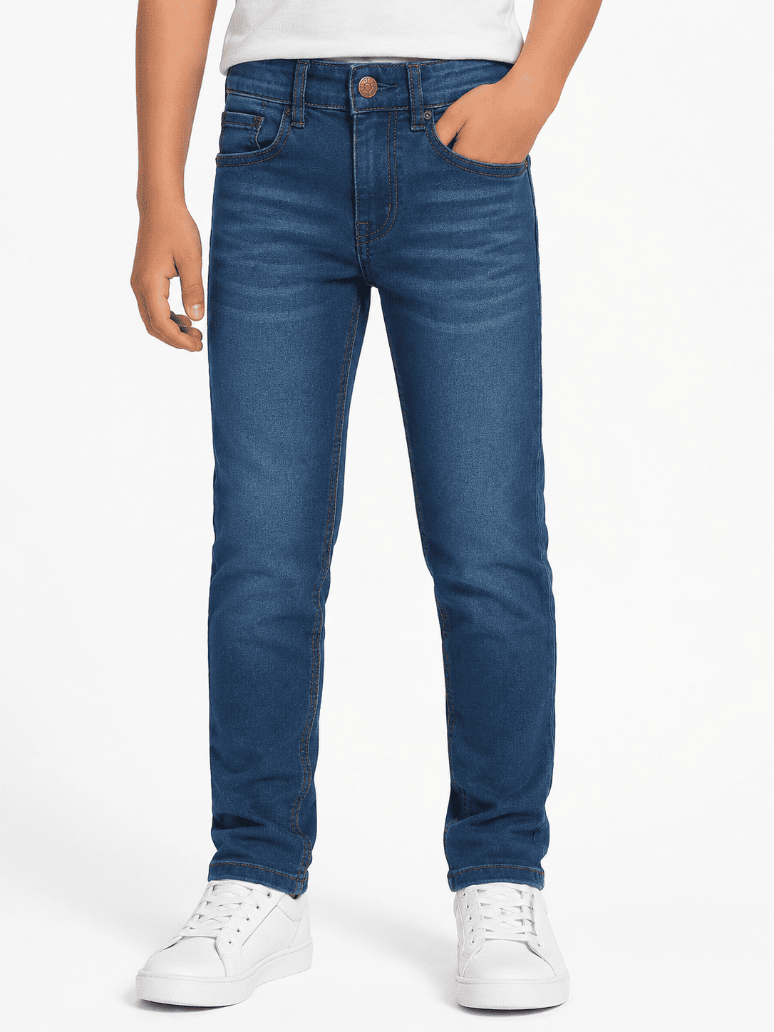 Reekaz Boys Light Blue Denim Jeans – Classic Casual Full-Length Pant