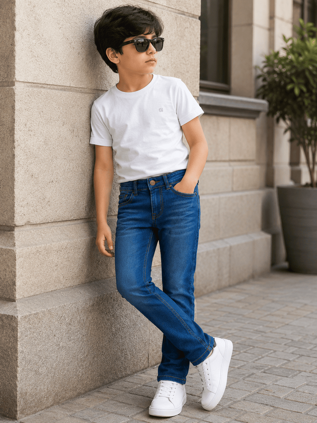 Reekaz Boys Light Blue Denim Jeans – Classic Casual Full-Length Pant