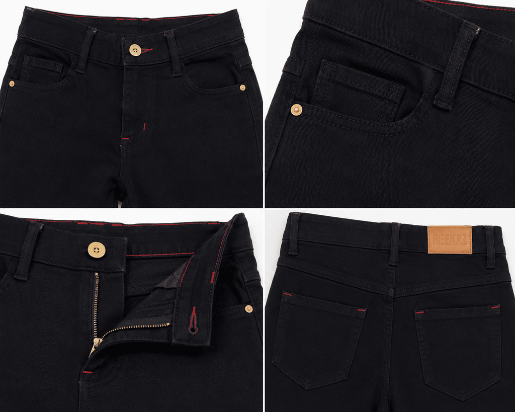 Reekaz Boys Black Denim Jeans – Classic Everyday Full-Length Pant
