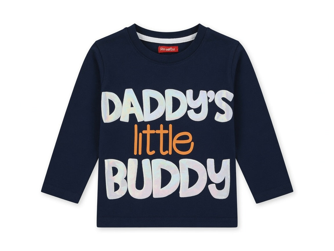 Daddy's Little Buddy Navy Blue Long Sleeve T-Shirt for Boys | Reekaz Kids Fashion | 1-12 Years