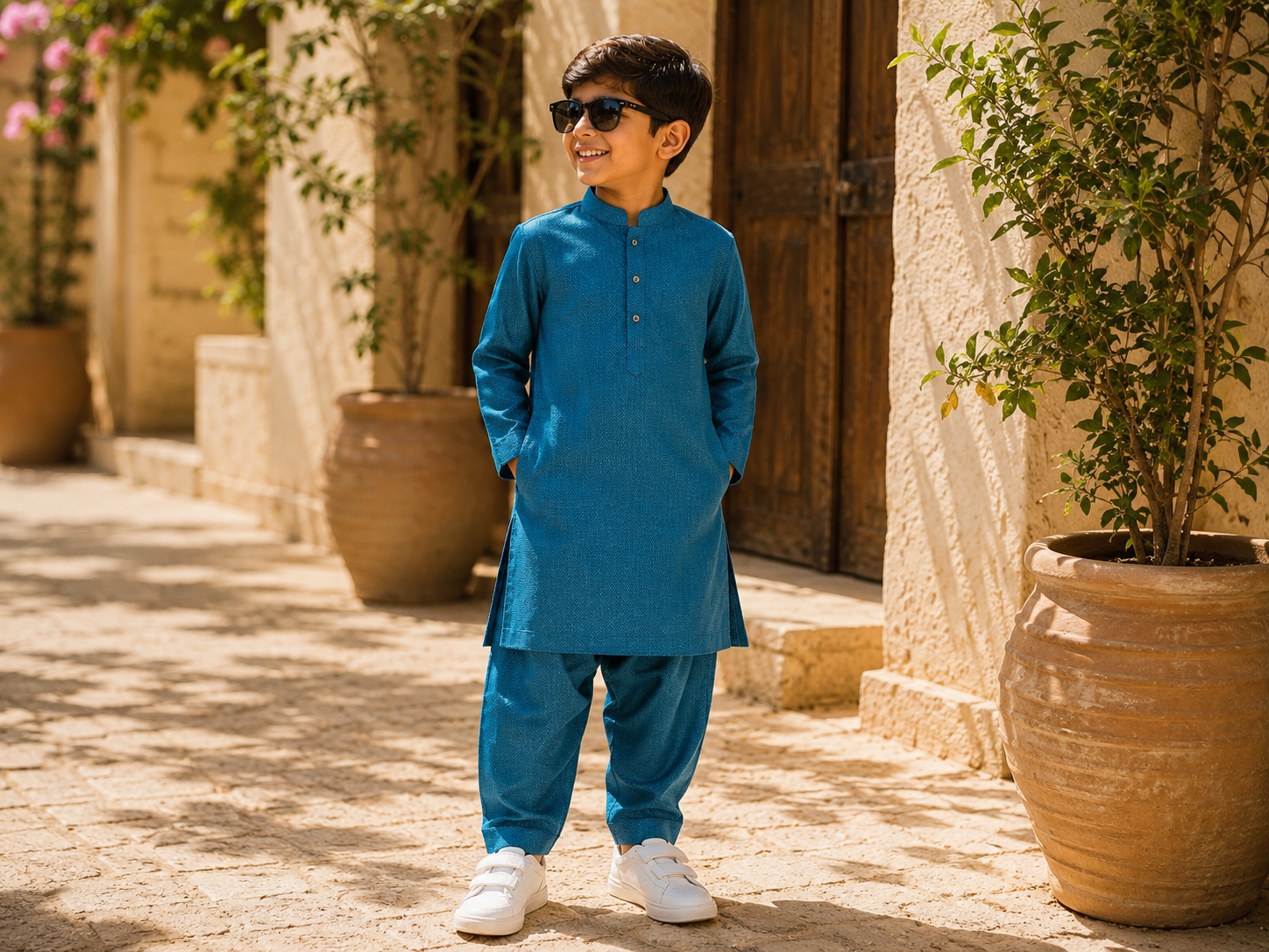 Reekaz Boys Ferozi Kurta | Premium Cotton Blend Traditional Kurta for Kids | Eid, Jummah & Casual Wear | 1–8 Years