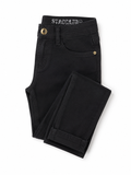 Reekaz Boys Black Slim Fit Cotton Twill Pants | Everyday Casual Trousers | Kids Stretch Pants