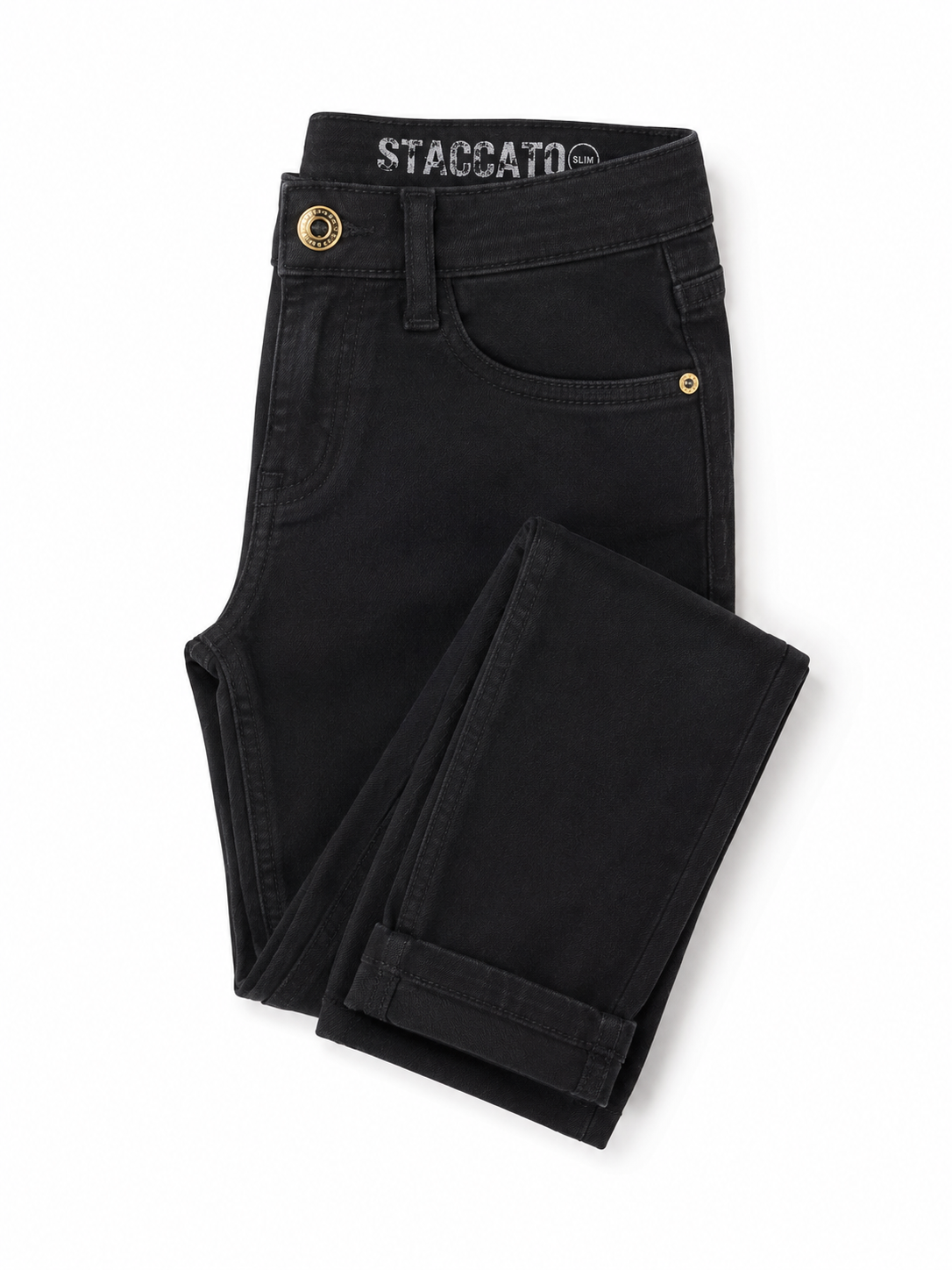 Reekaz Boys Black Slim Fit Cotton Twill Pants | Everyday Casual Trousers | Kids Stretch Pants