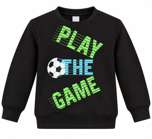 Boys Black Play The Game Printed Sweatshirt | Reekaz