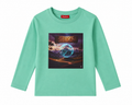 Reekaz Boys Mint Green Full Sleeve Graphic T-Shirt – Soft Cotton Casual Kids Tee