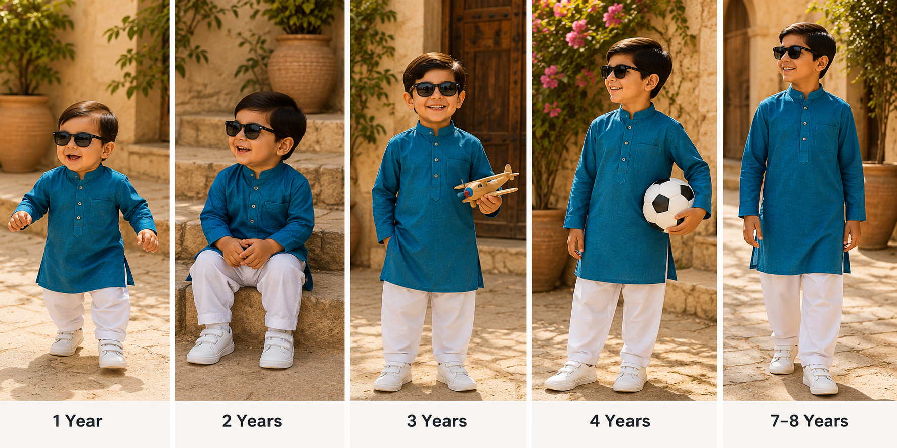 Reekaz Boys Ferozi Kurta | Premium Cotton Blend Traditional Kurta for Kids | Eid, Jummah & Casual Wear | 1–8 Years