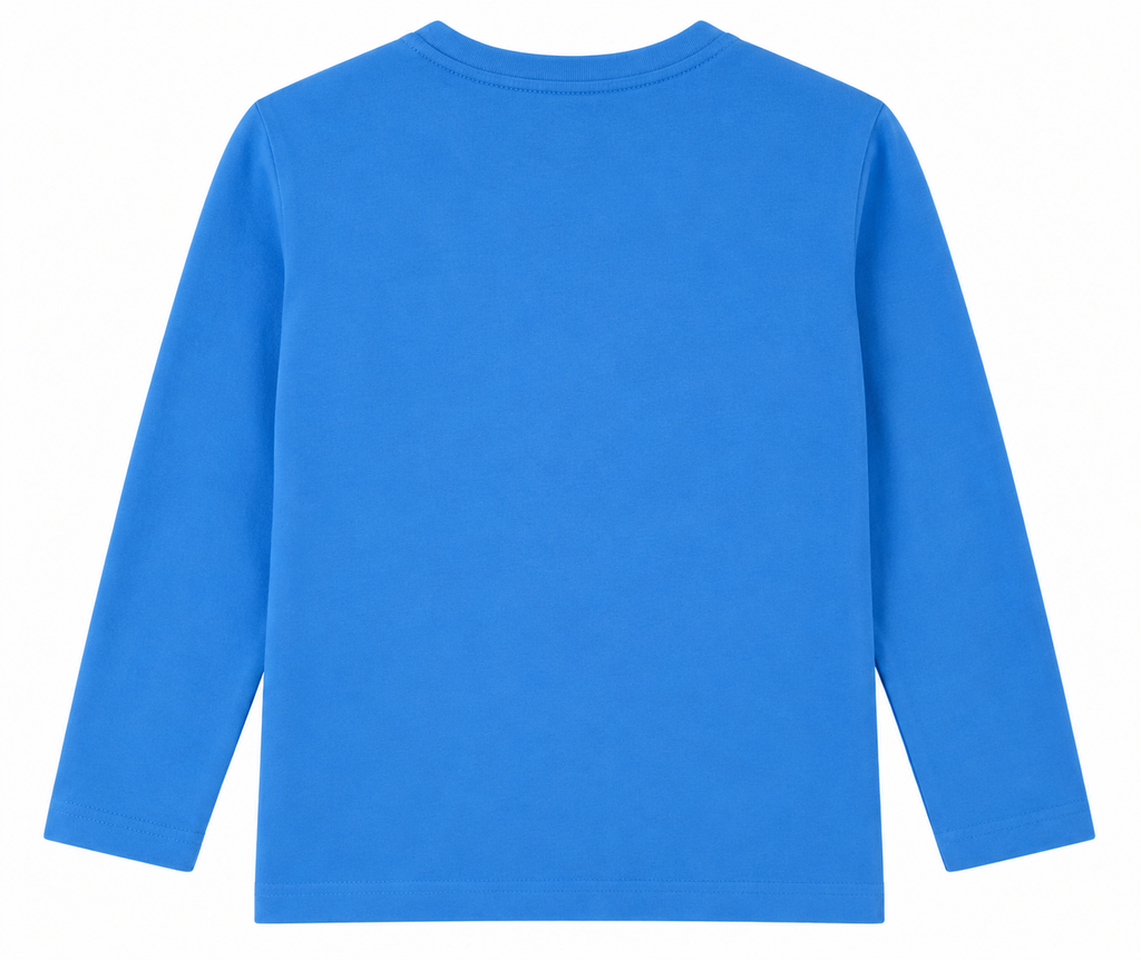 Reekaz Little Explorer Sky Blue Long Sleeve T-Shirt for Girls | Soft Cotton Graphic Tee (1–12 Years)