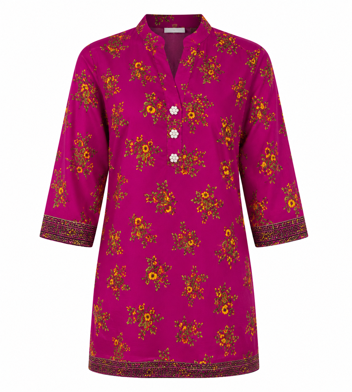 Reekaz Girls Floral Printed Co-Ord Set – Magenta | Soft & Comfortable Cotton 2-Piece Outfit