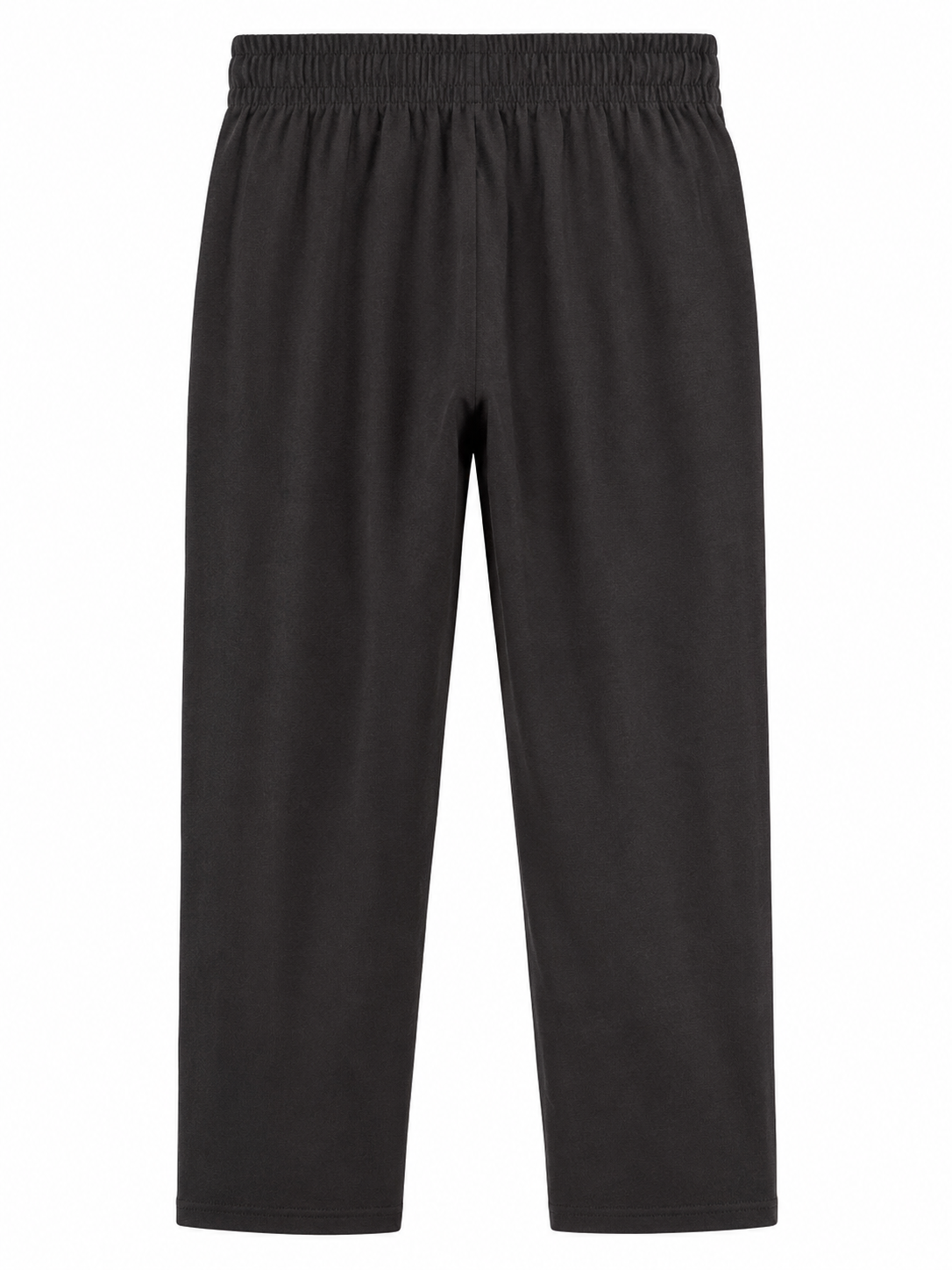 Reekaz Girls Black Graphic Cotton Trousers – Soft Elastic Waist Casual Bottoms