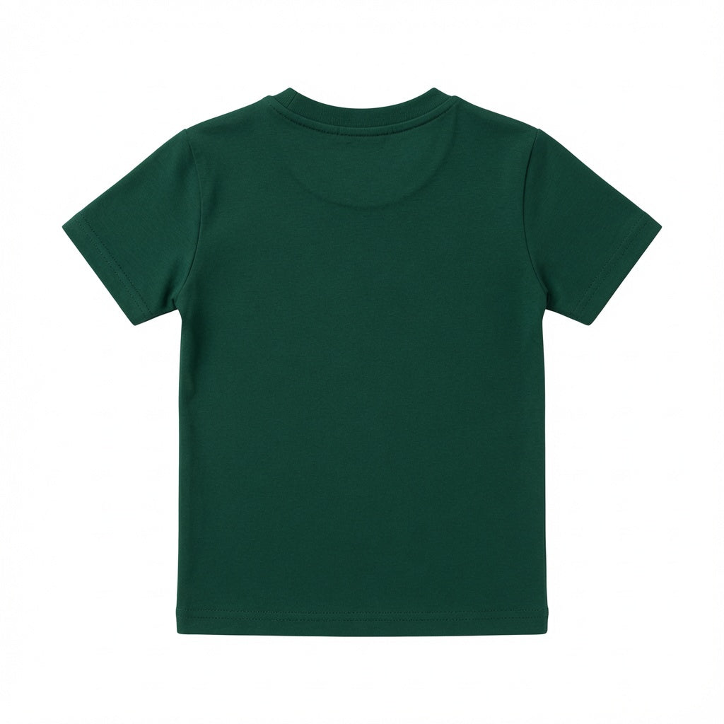 Reekaz Boys Green Tiger Graphic T-Shirt | Soft Cotton Half Sleeve Kids Tee | Casual Summer Wear (1–12 Years)