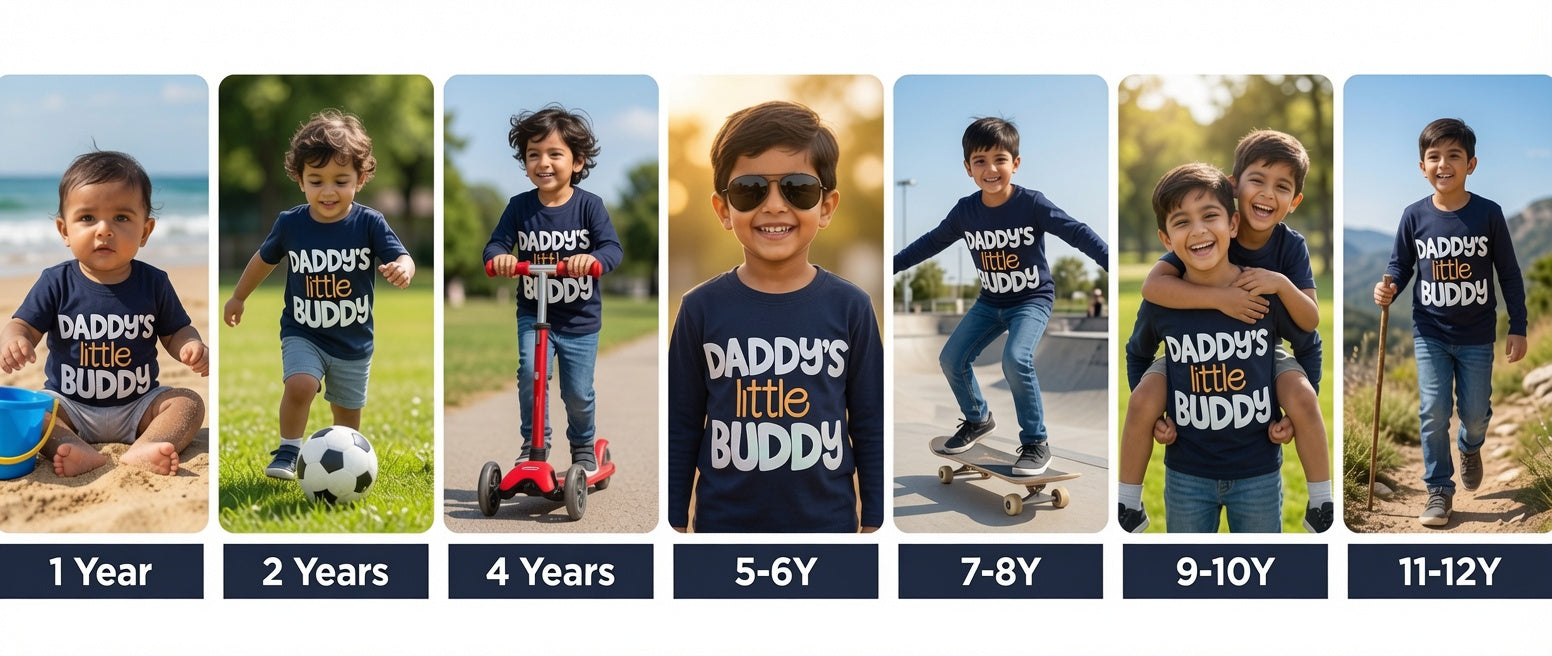 Daddy's Little Buddy Navy Blue Long Sleeve T-Shirt for Boys | Reekaz Kids Fashion | 1-12 Years